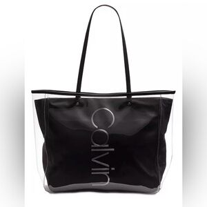 Calvin Klein l Black Mallory Clear Tote Bag